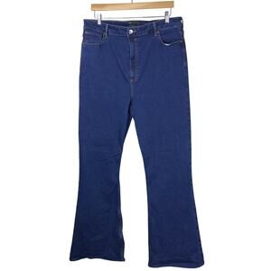 ASOS Design Dark Wash High Rise Flare Jeans Size 36 US 18 Tall